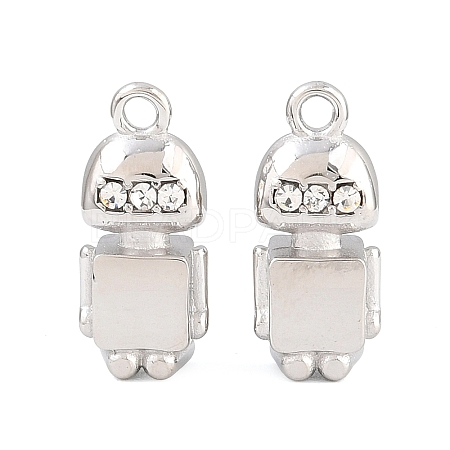 304 Stainless Steel Rhinestone Pendants RB-CBA02E8-04P-1