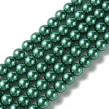 Eco-Friendly Dyed Glass Pearl Round Bead Strands X-HY-A002-8mm-RB118-1