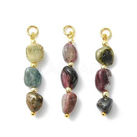 Natural Multicolor Tourmaline Pendants PALLOY-JF05499-1