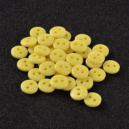 2-Hole Flat Round Resin Sewing Buttons for Costume Design BUTT-E119-20L-18-1