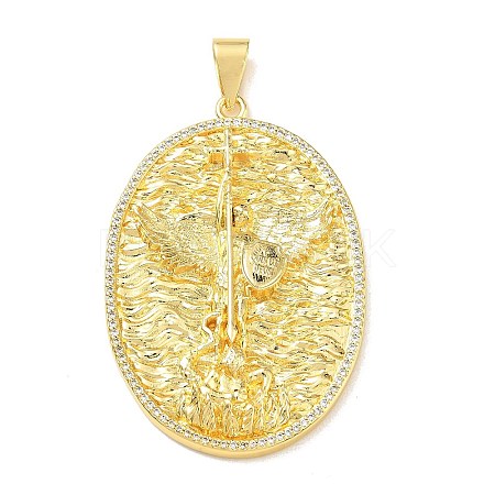 Religion Brass Micro Pave Clear Cubic Zirconia Big Pendants KK-A303-10E-G-1