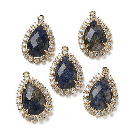 Natural Sodalite Faceted Teardrop Pendants G-I375-01G-22-1
