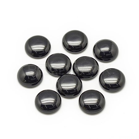Synthetic Black Stone Cabochons G-R416-16mm-46-1-1
