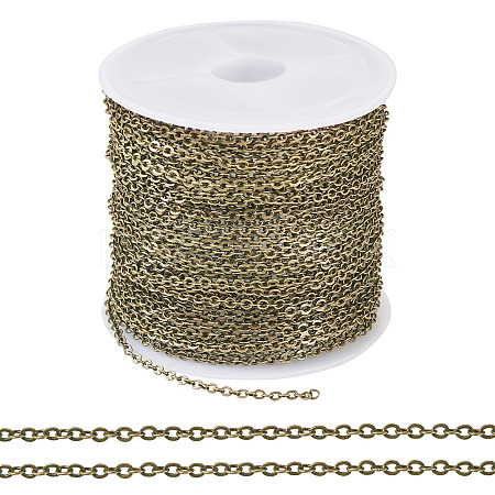 Brass Coated Iron Flat Cable Chains CH-TAC0007-01AB-1