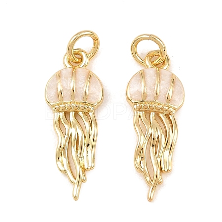 Brass Enamel Pendants KK-Z140-13G-1