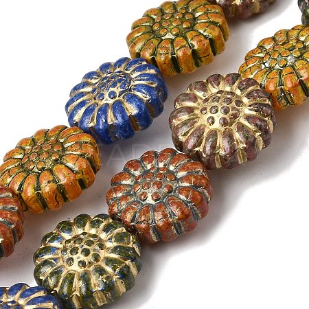 Painted Glass Beads Strands GLAA-Z021-13A-1