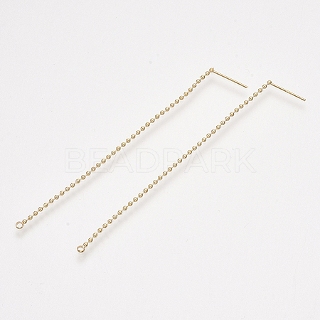 Brass Stud Earring Findings X-KK-T035-126G-1
