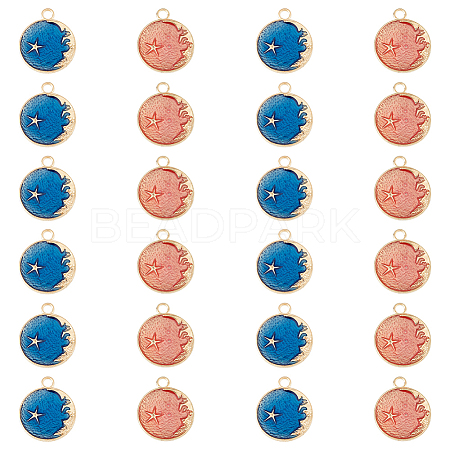 DICOSMETIC 60Pcs 2 Colors Alloy Enamel Pendants FIND-DC0002-84-1