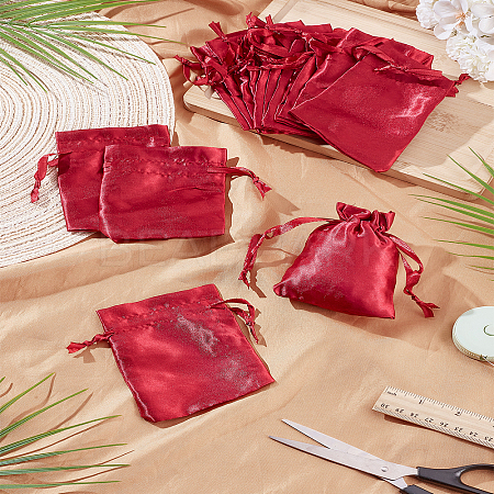 16Pcs Satin Jewelry Pouches Bags ABAG-LP0001-25A-1