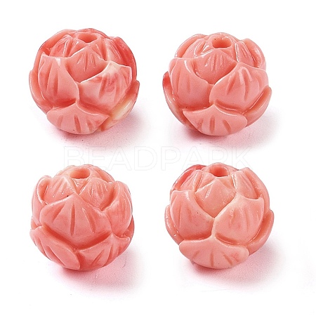 Synthetic Shell Dyed Carved Beads SHEL-H005-21-1