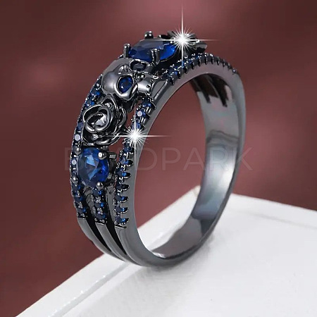 Alloy & Rhinestone Finger Rings FS-WG4F886-05-1