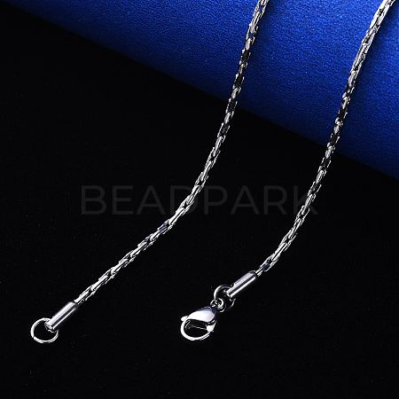 Non-Tarnish 304 Stainless Steel Boston Link Chain Necklace NJEW-S420-005A-P-1