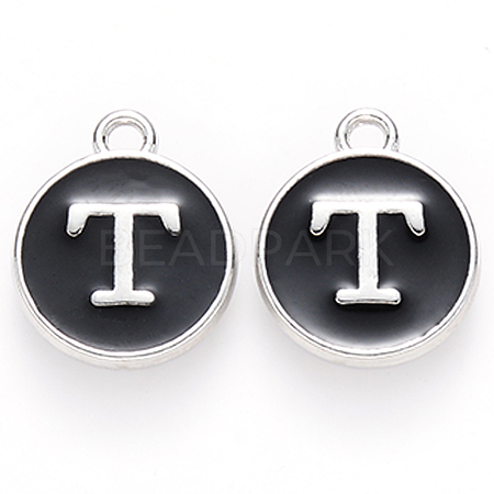 Platinum Plated Alloy Charms LS-ENAM-S118-02T-P-1