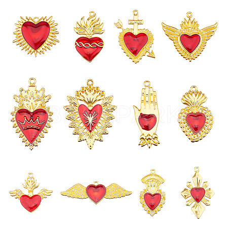 24Pcs 12 Styles Alloy Enamel Pendants ENAM-HS0001-05-1