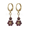 Natural Mixed Stone Leverback Earrings EJEW-JE06165-4