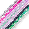 6 strands 6 colors Transparent Glass Beads Strands GLAA-TA0001-25-12