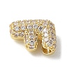 Brass Micro Pave Cubic Zirconia Beads KK-P290-61G-F-2