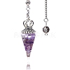 Natural Amethyst Chip & Resin Dowsing Pendulum Big Pendants PW-WG89635-07-1