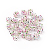 UV Plating Rainbow Iridescent Acrylic Enamel Beads OACR-I003-11-1