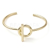 Ring Shape Brass Cuff Bangles BJEW-D039-41G-2
