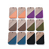 Opaque Resin & Walnut Wood Pendants RESI-T035-38-1