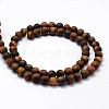 Frosted Natural Tiger Eye Beads Strands G-F364-18-6mm-2