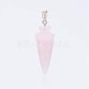 Natural Rose Quartz Pendants G-P236-06-2