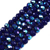 Electroplate Opaque Solid Color Glass Beads Strands EGLA-A044-P4mm-L07-1