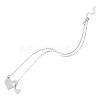 1Pc 302 Stainless Steel Heart Puzzle Pendant Cable Chain Lariat Y Necklaces for Women NJEW-TADJ0001-01P-3
