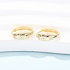 Fireworks 925 Sterling Silver Micro Pave Clear Cubic Zirconia Hoop Earrings EJEW-K317-02G-3