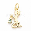 Rack Plating Brass Micro Pave Cubic Zirconia Pendants KK-B056-03G-02-2