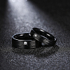 Valentine's Day Gifts Titanium Steel Cubic Zirconia Couple Rings For Men RJEW-BB16446-8-4