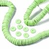 Flat Round Handmade Polymer Clay Beads CLAY-R067-12mm-24-5