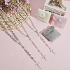 3Pcs Round White Glass Pearl Rosary Bead Necklaces NJEW-GO0001-18-3