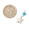 Dyed Round Synthetic Turquoise & Natural Mixed Shell Pendants PALLOY-JF03811-2