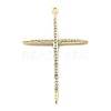 Brass Micro Pave Clear Cubic Zirconia Pendants KK-L228-01G-03-1