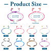 8Pcs 8 Colors Gradient Color Adjustable Braided Segment Dyed Nylon Bracelets AJEW-TA0001-31-10