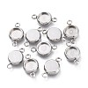 Non-Tarnish 304 Stainless Steel Cabochon Connector Settings STAS-I161-03B-P-1