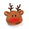 Christmas Deer Cotton & Non-Woven & Velvet Fabric Brooch JEWB-A003-13-1