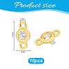 10Pcs 925 Sterling Silver Micro Pave Clear Cubic Zirconia Connector Charms STER-PH0004-14-4