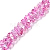 Transparent Electroplate Glass Beads Strands EGLA-F160-01E-1