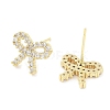 Brass with Cubic Zirconia Stud Earrings for Women EJEW-S217-B01-2