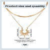 1Pc Brass Sun Pendant Double Layered Necklaces NJEW-LP0009-52-2