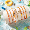 2 Bags Summer Beach Glass Seed Beaded & Natural Shell & Alloy Starfish Charm Anklet Sets AJEW-TA0003-69C-7