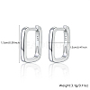 Rectangle Rhodium Plated 925 Sterling Silver Hoop Earrings IL6021-4-2