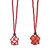 Braided Waxed Cotton Thread Cords Macrame Pouch Necklace Making AJEW-SW00022-05-2