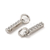 Brass Micro Pave Grade AAA Cubic Zirconia Charms ZIRC-P067-11P-I-NR-3