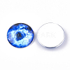 Starry Sky Pattern Printed Glass Cabochons X-GGLA-N004-25mm-D81-2