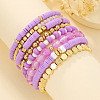 8Pcs Polymer Clay Heishi & CCB Plastic & Glass Beaded Stretch Bracelets Set For Women FS-WGAEA5C-05-1