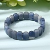 Natural Blue Aventurine Beaded Stretch Bracelets for Women Men BJEW-D461-02A-4